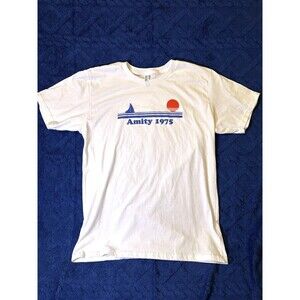 LG Amity 1975 - JAWS 50 - Men's Island Cotton T-Shirt Tee Retro PROMO